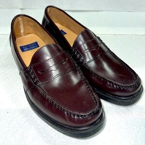 Nunn Bush Kent Men's Moc Toe Penny Loafer Burgundy Leather Dress Shoes Size 9.5M